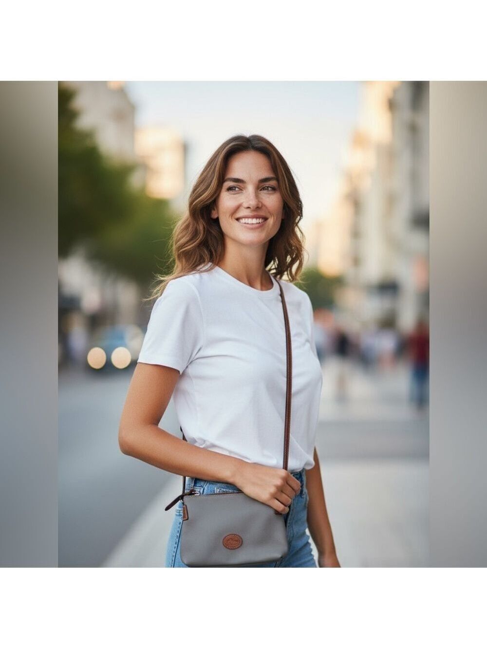 Dooney & Bourke Gray Canvas Pouchette Crossbody NWT